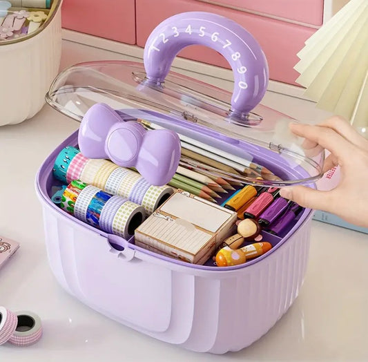 Cute Bow Cosmetics Multipurpose Storage Box