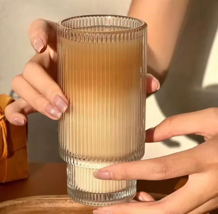 Coffee Glass with Lid & Straw