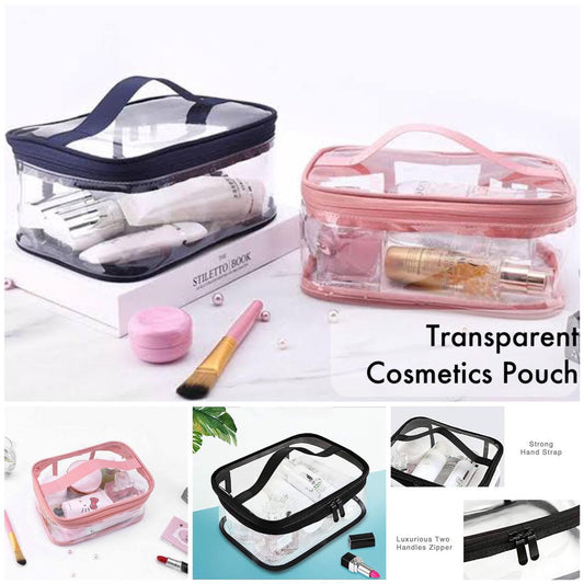 Transparent Zip Cosmetics Makeup Pouch