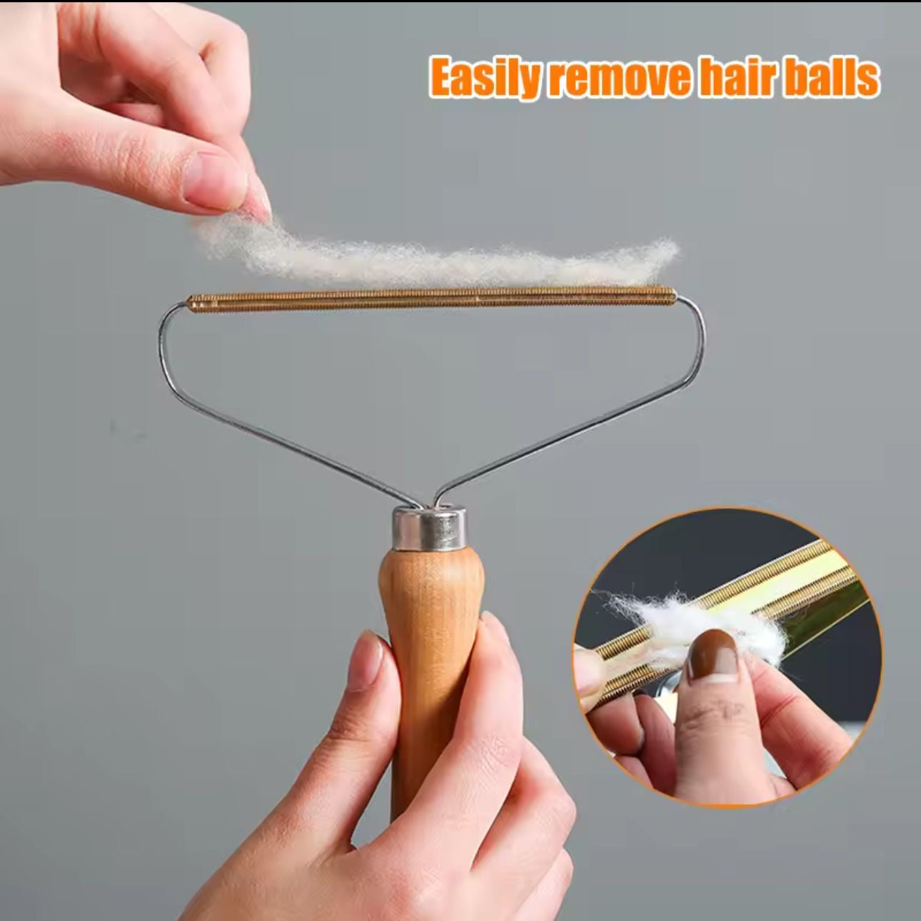 Wooden Handle Clothes Lint Remover