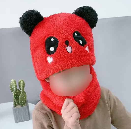 Warm Winter Panda Beanie Caps for Kids