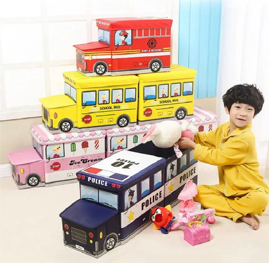 Bus Shape Spacious Large Capacity Storage Box for Kids Multipurpose