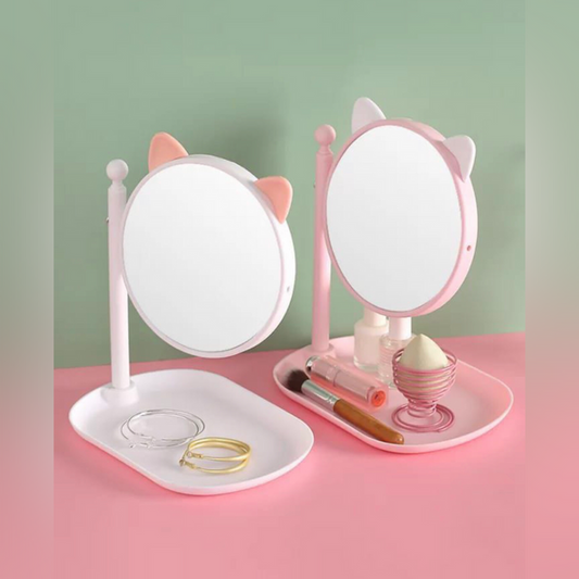 Vanity Mirror with Storage Holder Tray