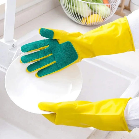 Scrub Dish Washing Gloves (Pair)