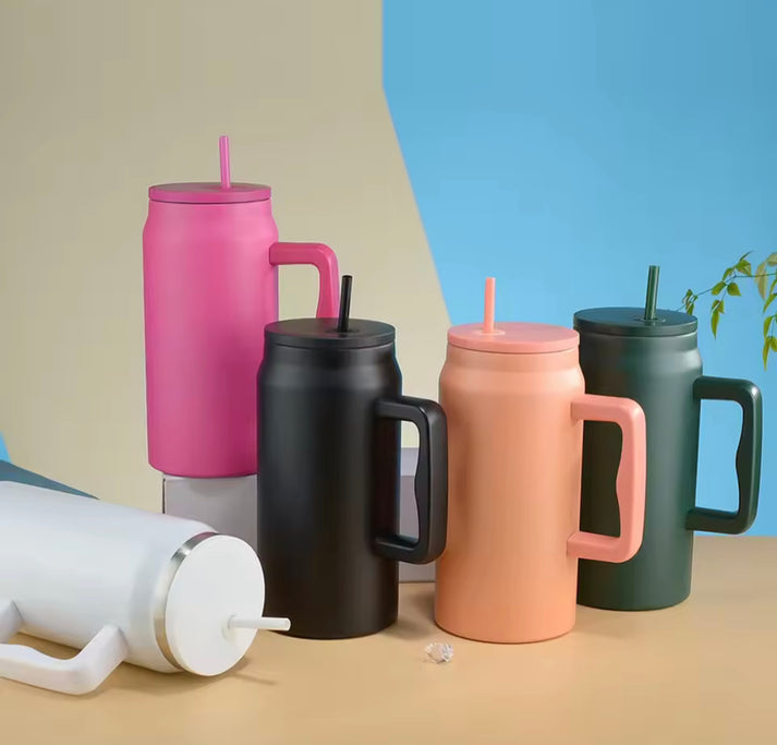 50oz Stainless Steel Tumbler with Straw