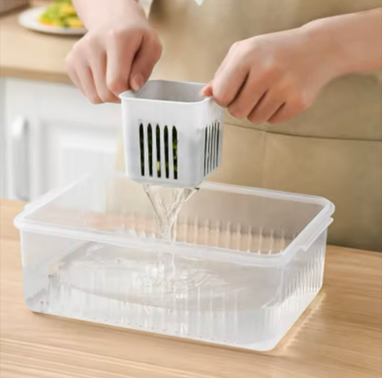 6 Grids Vegetables Fruit Spices Multifunctional Storage Box