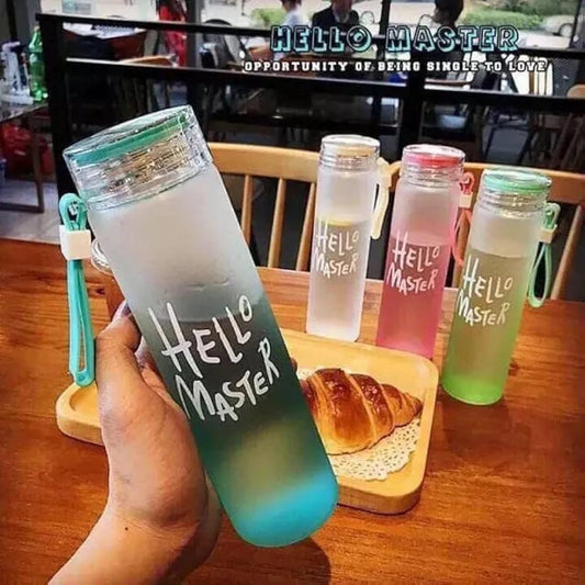 480ml Hello Master Glass Water Bottle
