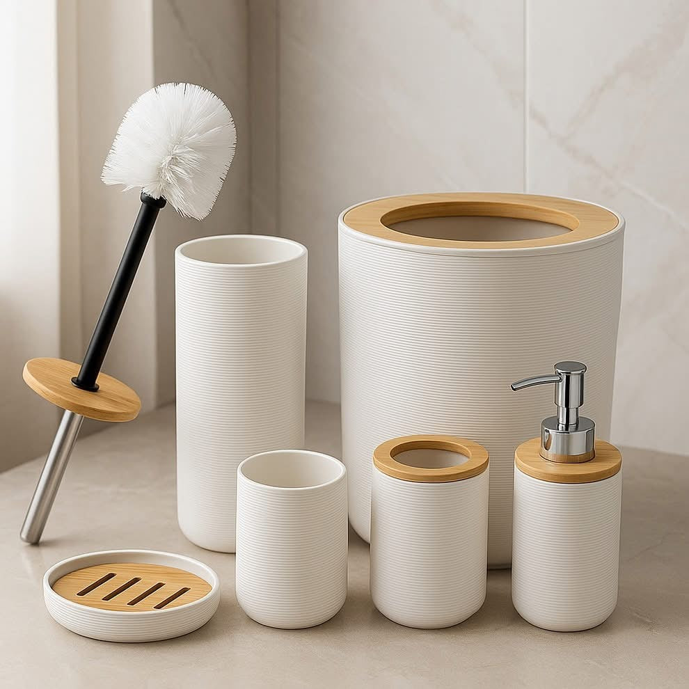Premium 6 Pcs Bathroom Set Modern Accessories