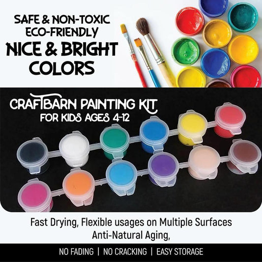 6 Colours Acrylic Paint High Quality Non-toxic for Kids (12 Stripes)