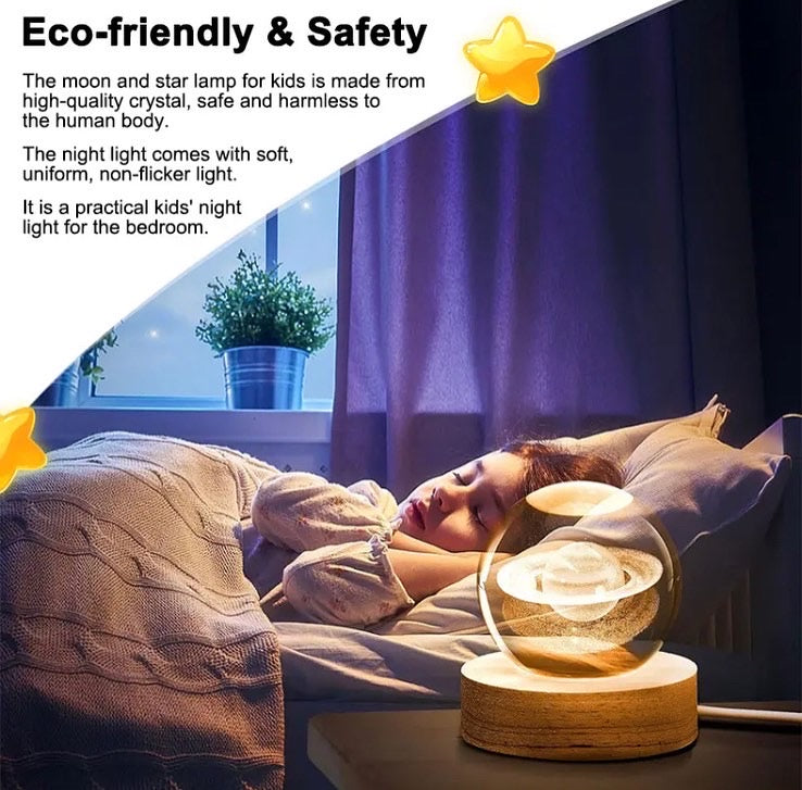 LED Night Light Milky Way Galaxy Solar System Crystal Ball