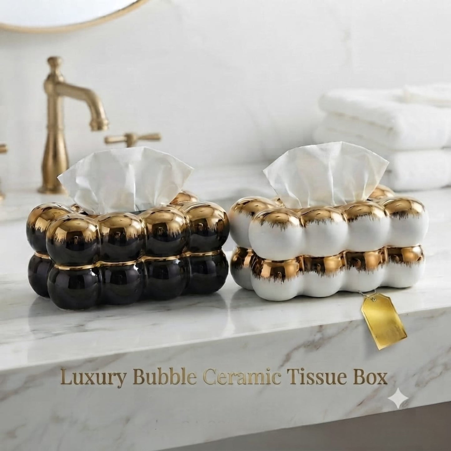 Ceramic Bubble Tissue Box