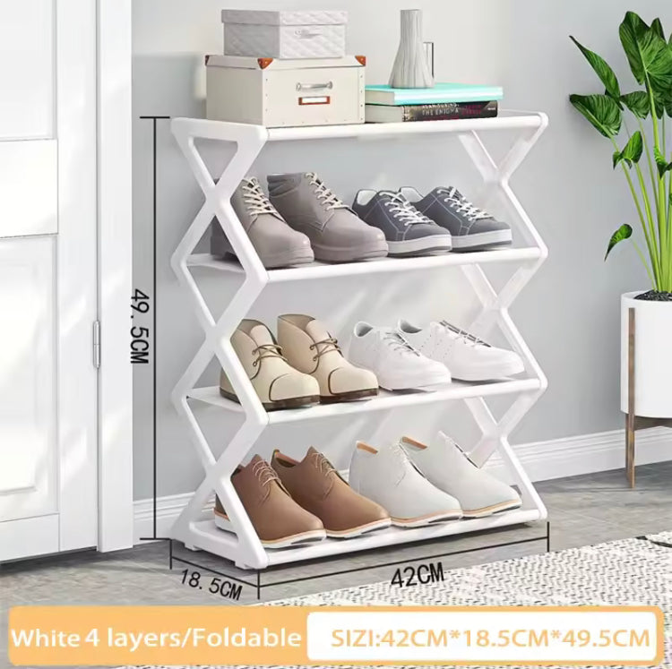 X-Shape Four Layers Shoes Rack