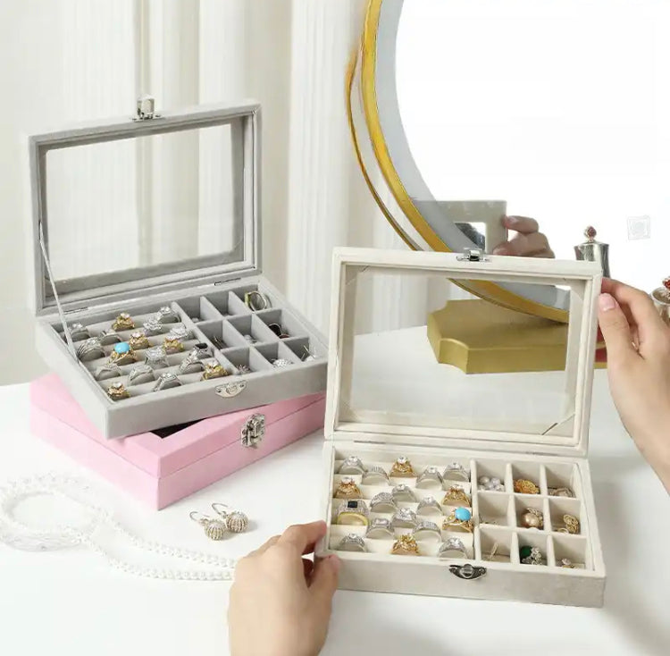 Portable Velvet Jewellery Ring Jewellery Display Organizer