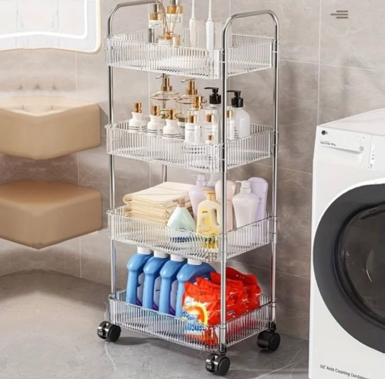 Acrylic Multipurpose Smart Trolley with Wheels