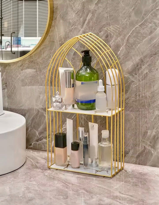 Metal Double Layer Cosmetics Makeup Organizer