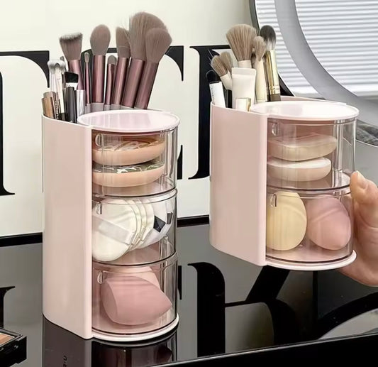 Beauty Blender, Cotton Pads & Makeup Brushes Holder