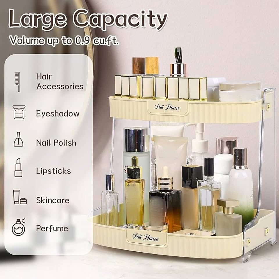 Double Layer Cosmetics Makeup Storage Rack Organizer