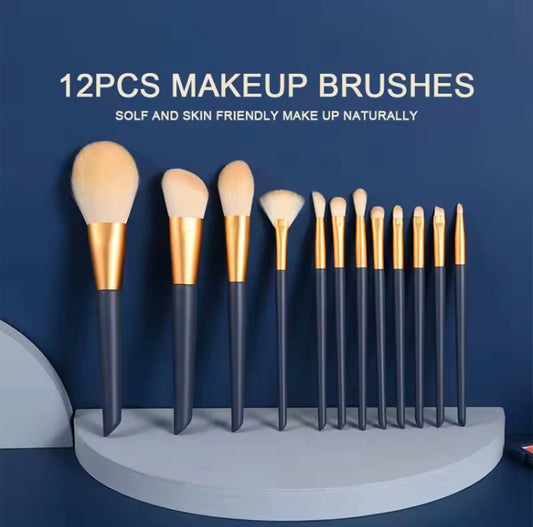 12 Pcs High Quality Soft & Skin Friendly Makeup Brushes