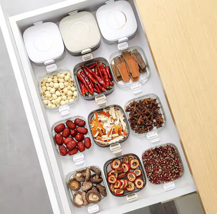 Stackable Airtight Spice Containers with Lid