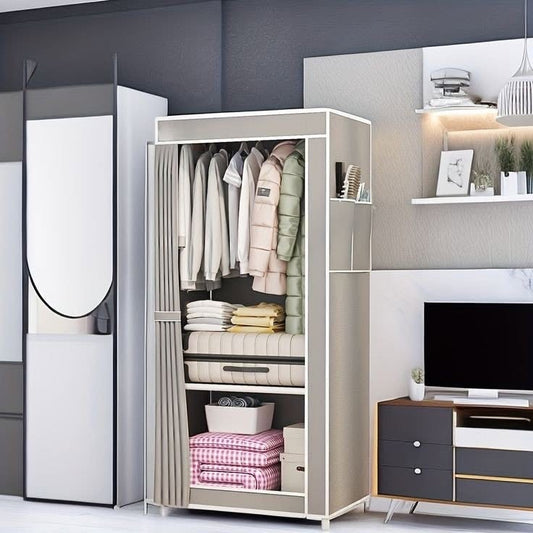 Dustptoof Large Capacity Wardrobe Fabric Floor Standing Multilayer Clothes Hanging