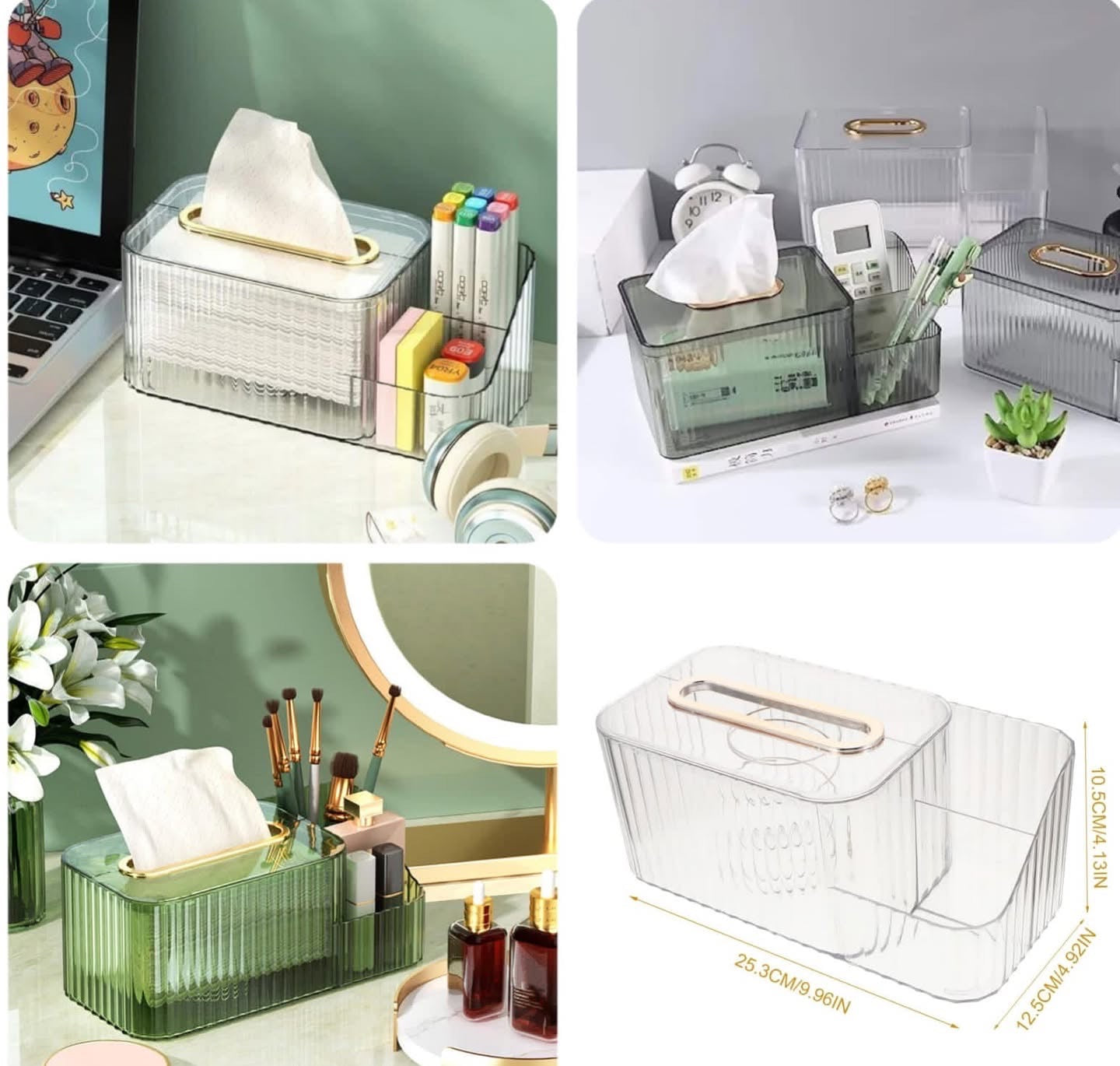 Multifunctional 2 in 1 Acrylic Tissue Box with Holder Household Tissue Box