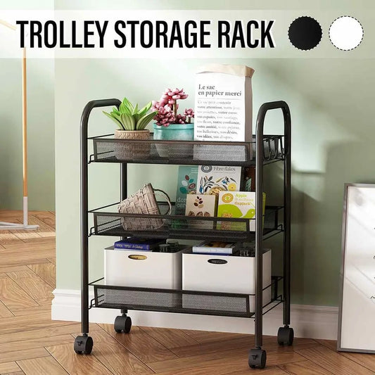 3 Layer Metal Multipurpose Storage Rack Kitchen Trolley Storage Rack Organizer