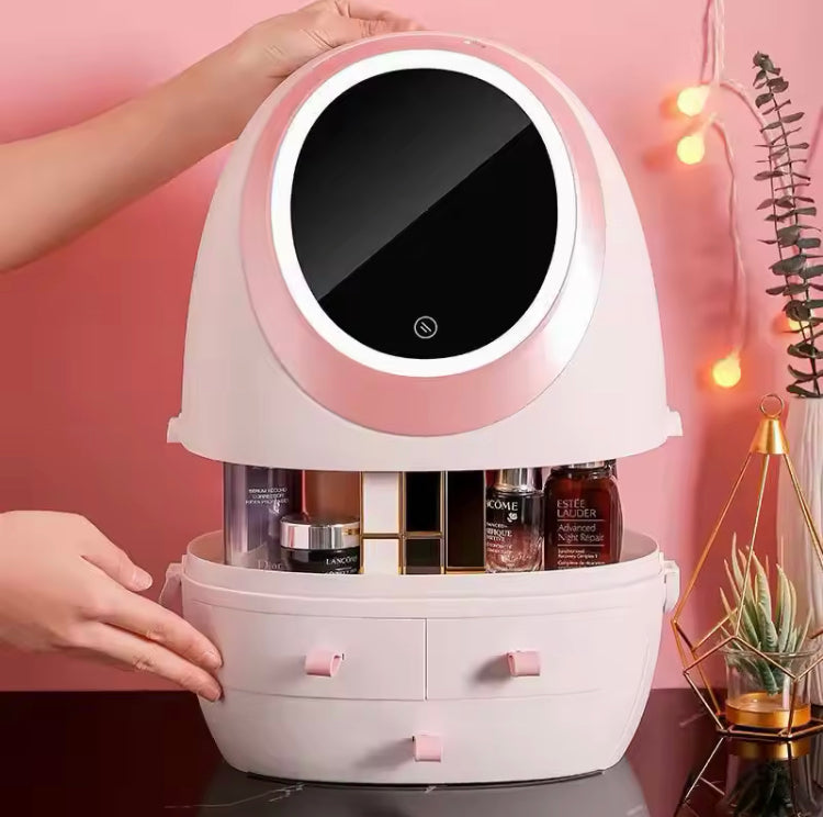 Makeup LED Mirror Cosmetics Storage Box