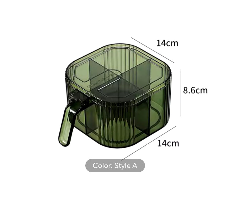 Luxury Acrylic 4 Compartments Spice Box with Spoons