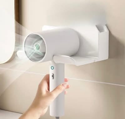 Wall Mounted Hair Dryer and Brushes Holder