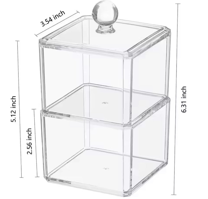 Double Layer Acrylic Cotton Buds & Cotton Pads Holder
