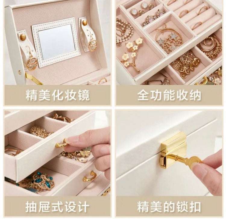 Leather 3 Layer Jewellery Organizer