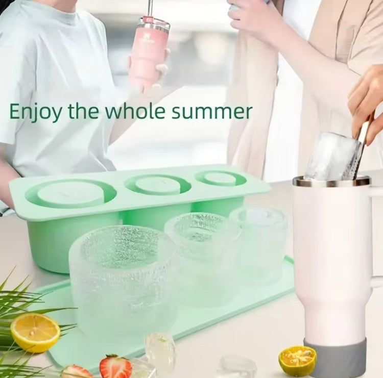 3 Grids Silicone Ice Cube Tray for 40oz Tumbler Mug