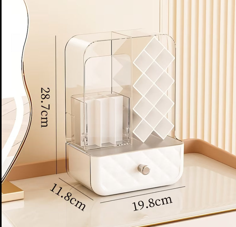 Large Capacity Dustproof Lipstick & Brushes Holder with Drawer