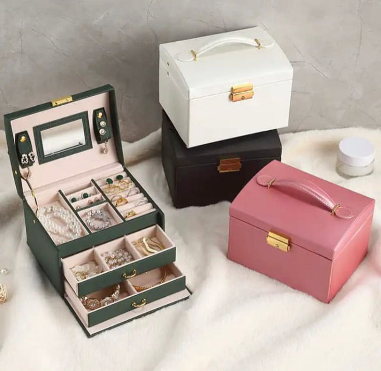 Leather 3 Layer Jewellery Organizer