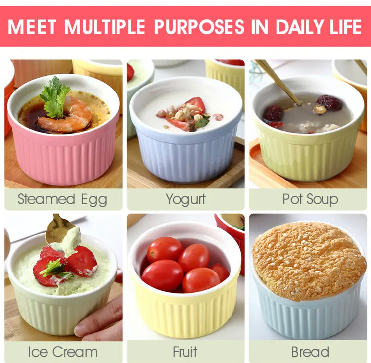 Pack of 6 Heat Resistant Ceramic Bowls