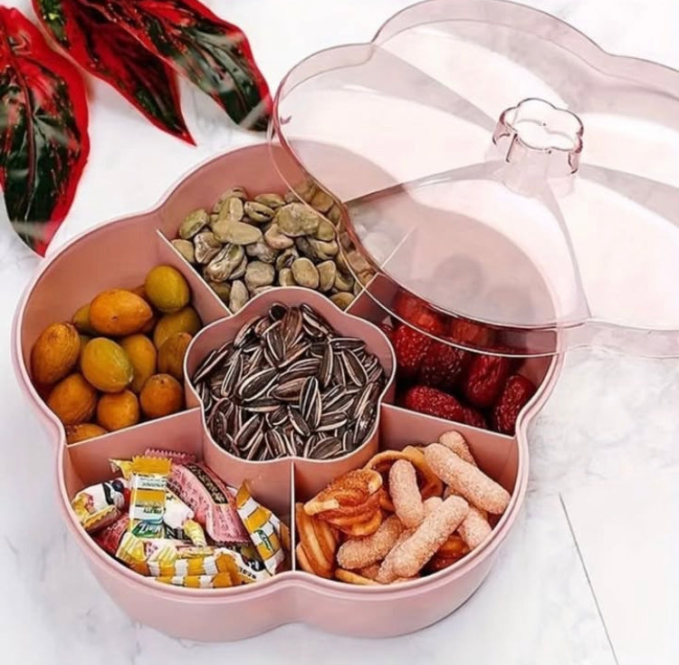 Colourful Flower Shape Dry Fruit Candy Storage Box with Lid