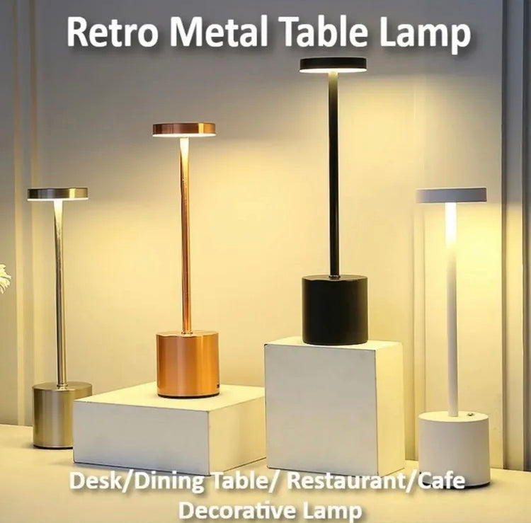 Modern Rechargeable Metal LED Touch Lamp with Three Modes of Light