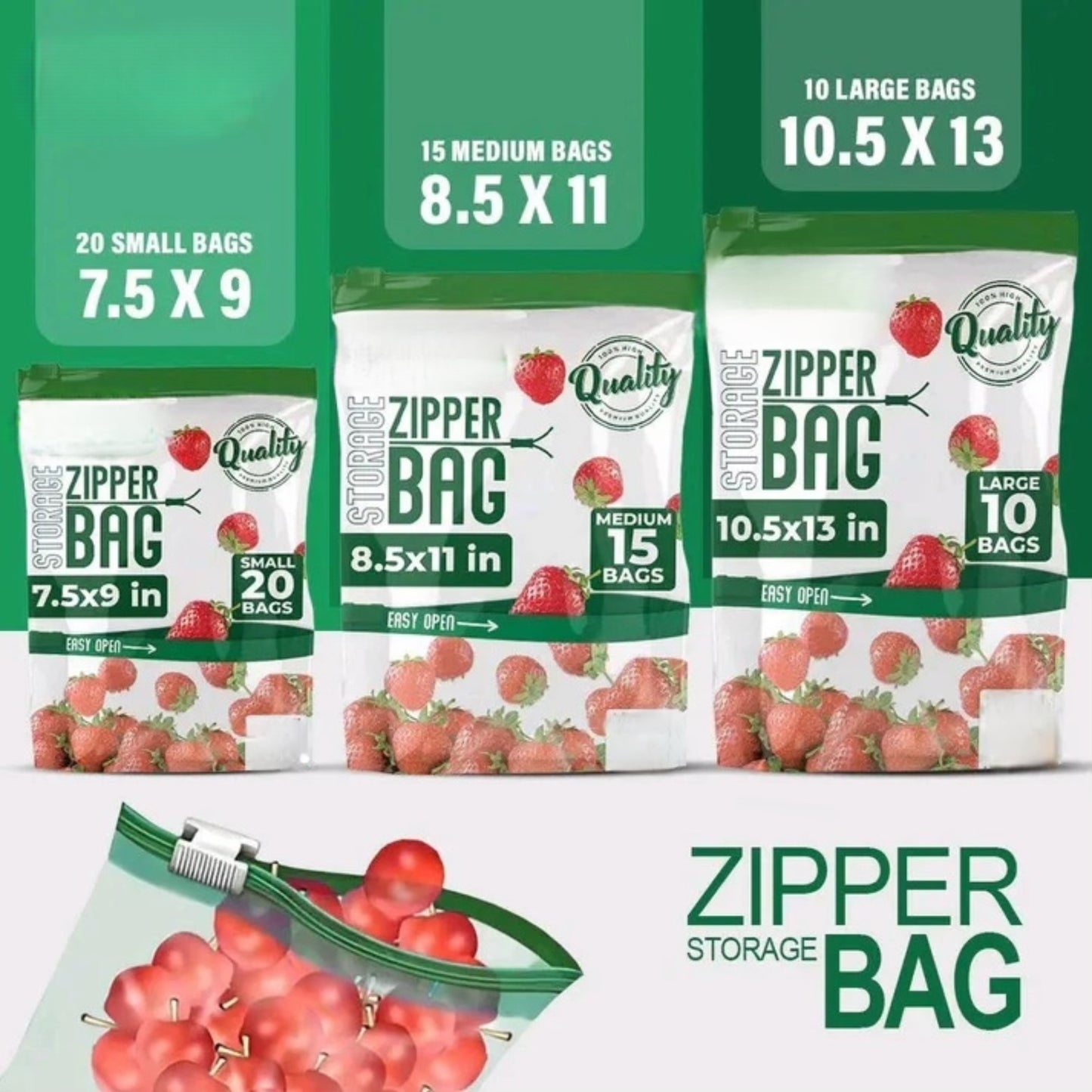Zipper Storage Bags for Food Preservation (High Quality)