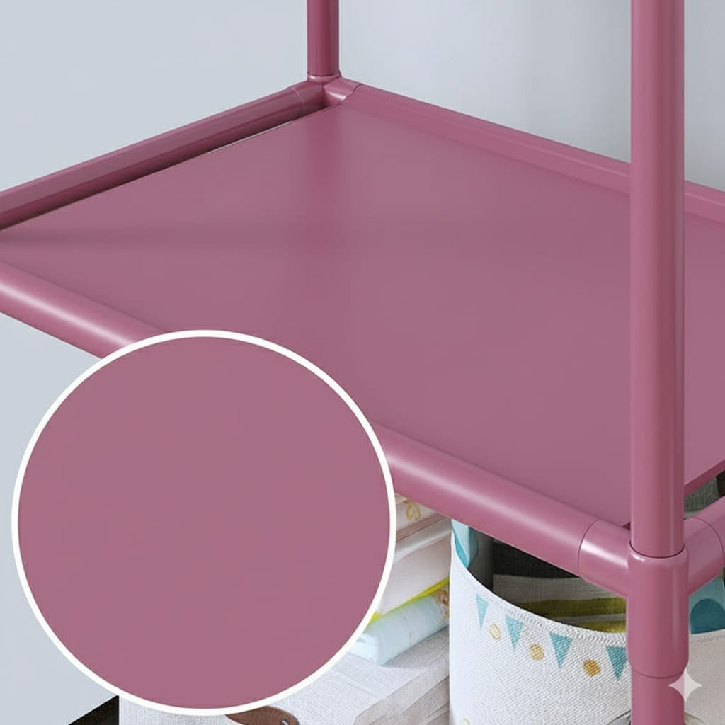 Multi Coat Stand with Shoes Rack and 3-Tier Storage Shelf