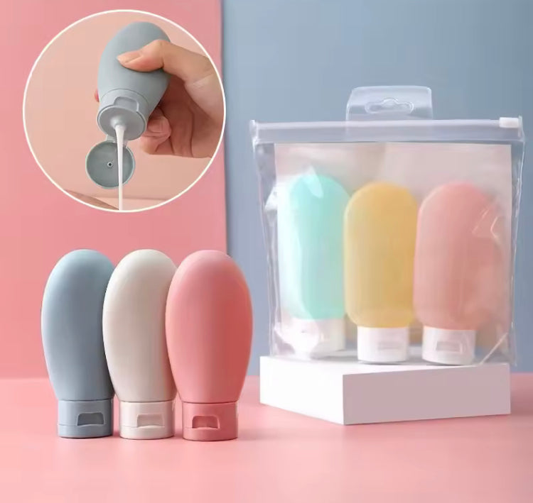 3 Pcs 60ml Travel Portable Shampoo, Cream Squeezing Bottles
