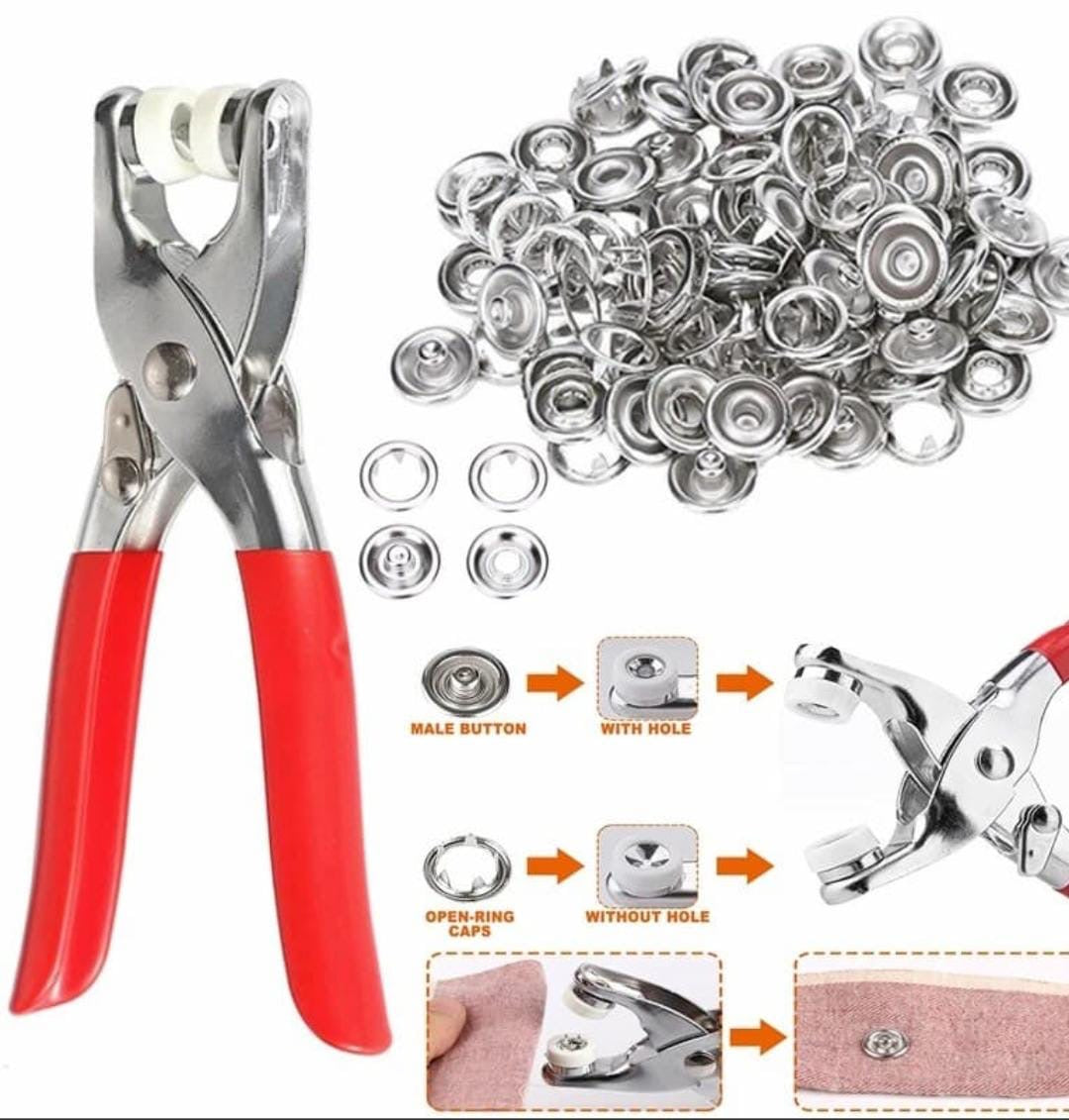 Button Plier Metal Tool (Buttons Included)