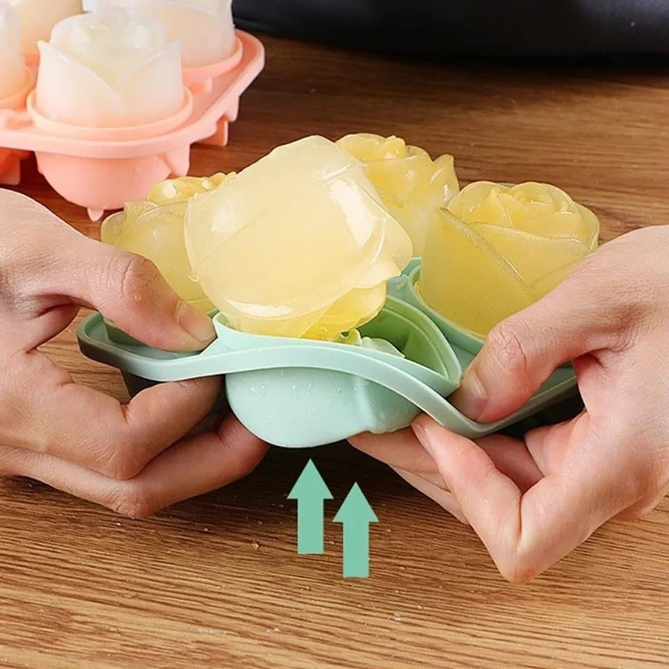 3D Rose Silicone Ice mould with Lid