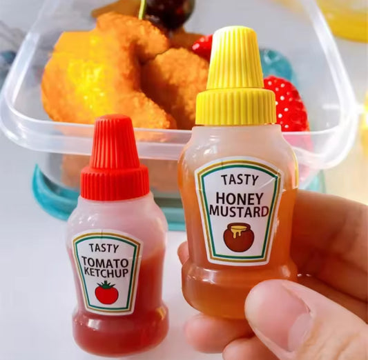 2 Pcs Mini Ketchup Sauce Bottle for Kids Lunch Boxes