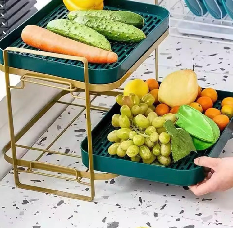 Double Layer Drying Rack for Kitchen Household