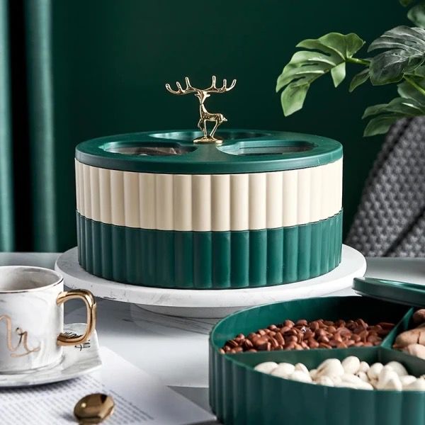 Double Layer Dry Fruits Snacks Chocolates Candy Storage Box