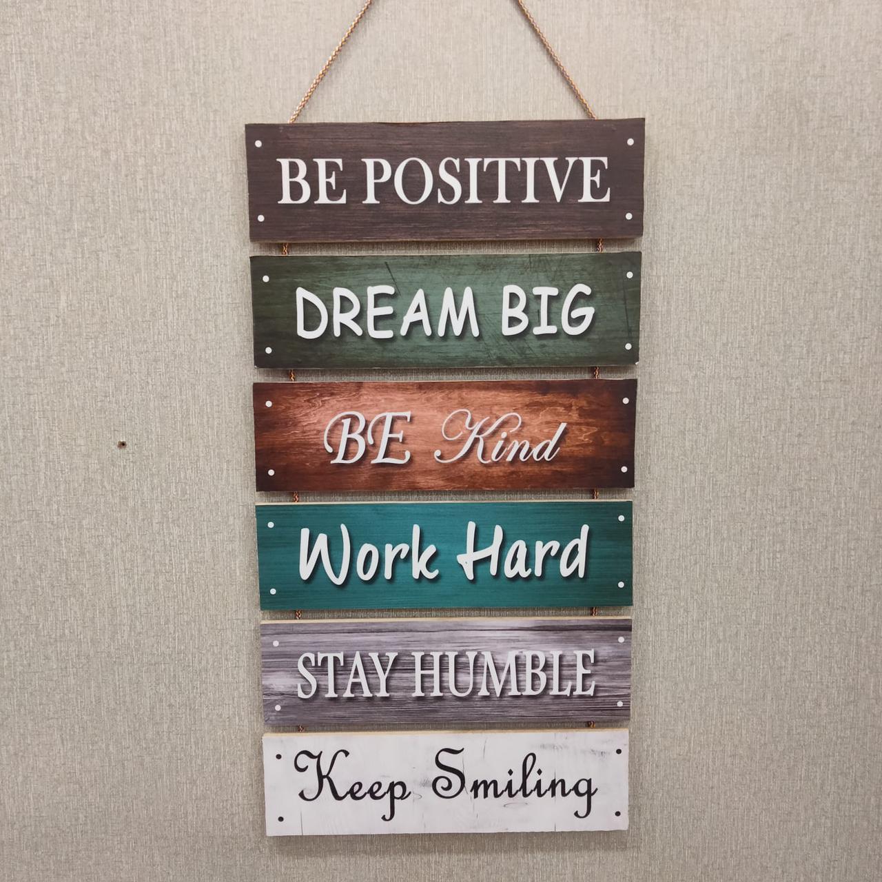 Six Steps Wooden Quotation Wall Hanging for Home Decor