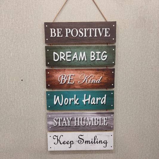 Six Steps Wooden Quotation Wall Hanging for Home Decor