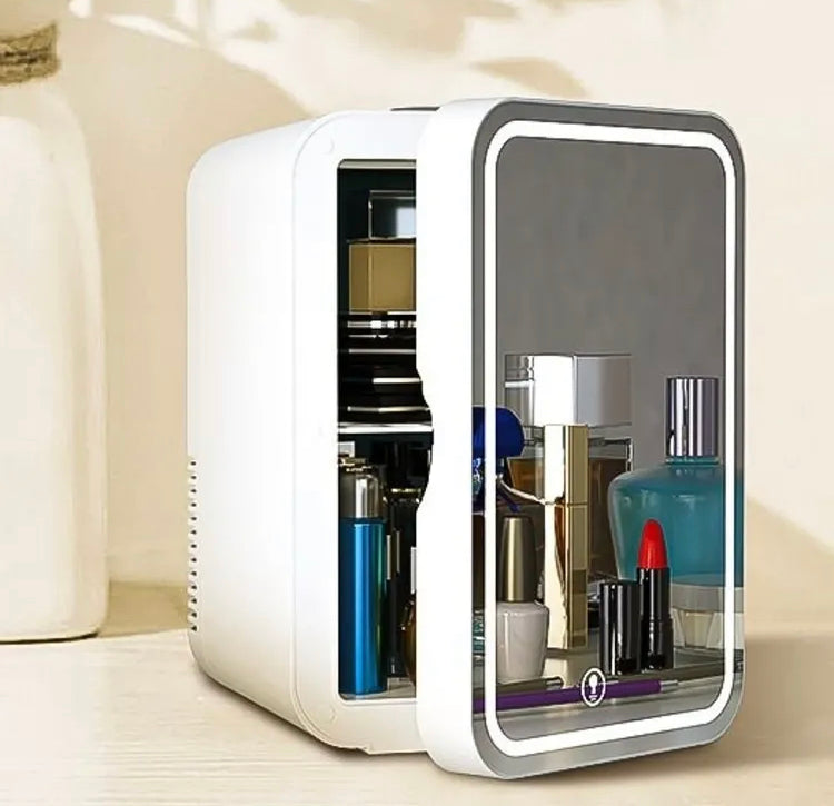 Mini Makeup Fridge Ac/Dc Cooler & Warmer for Beauty & Skincare with Led Mirror