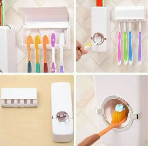 Toothpaste Dispenser & Brush Holder Set Box Packaging