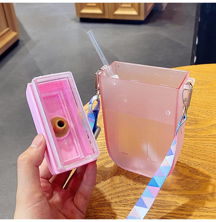 300ml Popsicle Shape Water Bottle with Straw